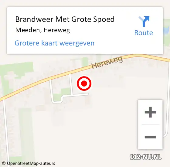 Locatie op kaart van de 112 melding: Brandweer Met Grote Spoed Naar Meeden, Hereweg op 7 december 2014 17:52