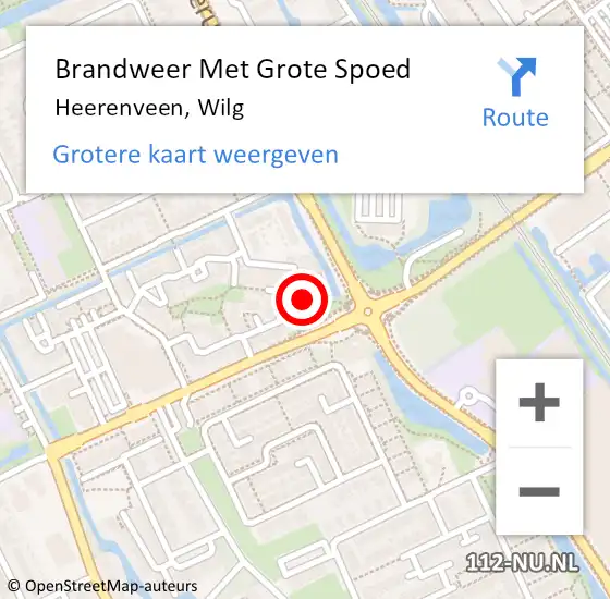 Locatie op kaart van de 112 melding: Brandweer Met Grote Spoed Naar Heerenveen, Wilg op 23 oktober 2013 13:39