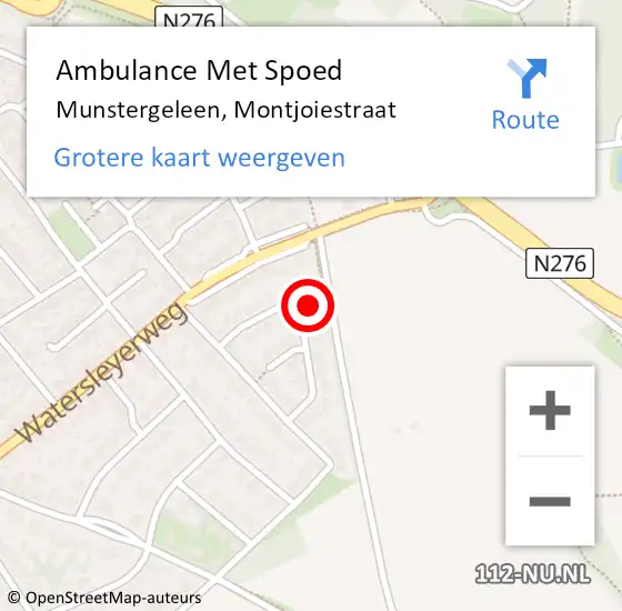 Locatie op kaart van de 112 melding: Ambulance Met Spoed Naar Munstergeleen, Montjoiestraat op 7 december 2014 18:09