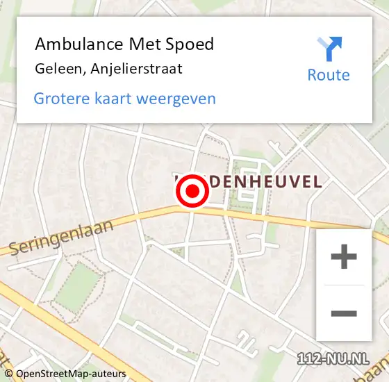 Locatie op kaart van de 112 melding: Ambulance Met Spoed Naar Geleen, Anjelierstraat op 7 december 2014 18:44