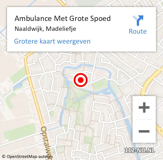 Locatie op kaart van de 112 melding: Ambulance Met Grote Spoed Naar Naaldwijk, Madeliefje op 7 december 2014 20:36