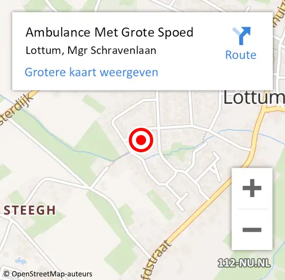 Locatie op kaart van de 112 melding: Ambulance Met Grote Spoed Naar Lottum, Mgr Schravenlaan op 7 december 2014 20:49