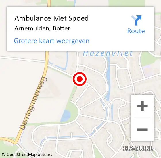 Locatie op kaart van de 112 melding: Ambulance Met Spoed Naar Arnemuiden, Botter op 7 december 2014 23:50