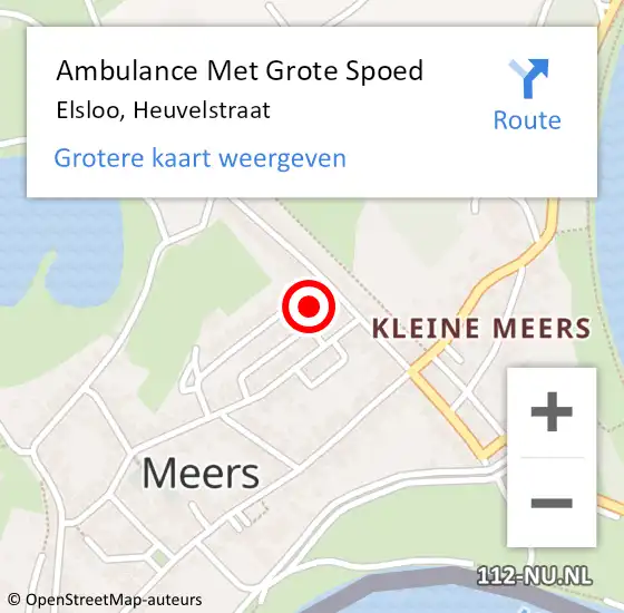 Locatie op kaart van de 112 melding: Ambulance Met Grote Spoed Naar Elsloo, Heuvelstraat op 7 december 2014 23:55