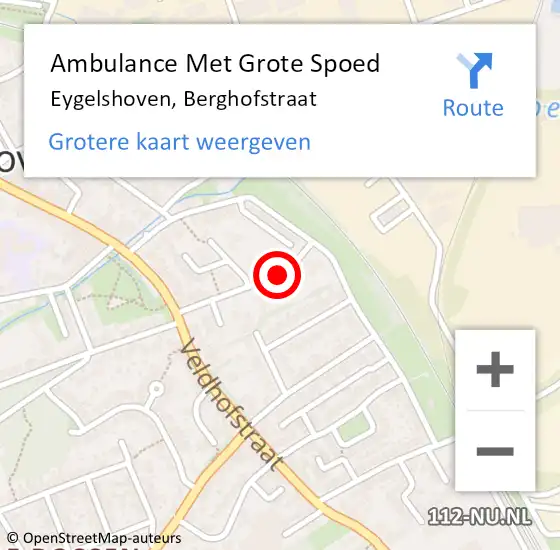 Locatie op kaart van de 112 melding: Ambulance Met Grote Spoed Naar Eygelshoven, Berghofstraat op 8 december 2014 01:14