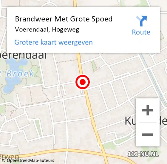 Locatie op kaart van de 112 melding: Brandweer Met Grote Spoed Naar Hogeweg op 8 december 2014 02:00