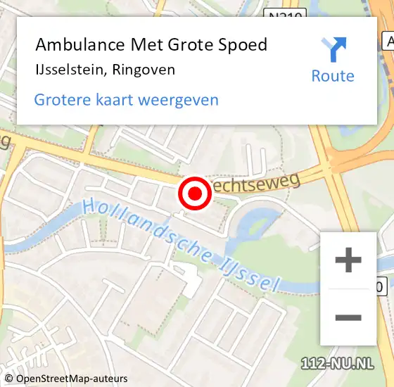 Locatie op kaart van de 112 melding: Ambulance Met Grote Spoed Naar IJsselstein, Ringoven op 8 december 2014 07:14