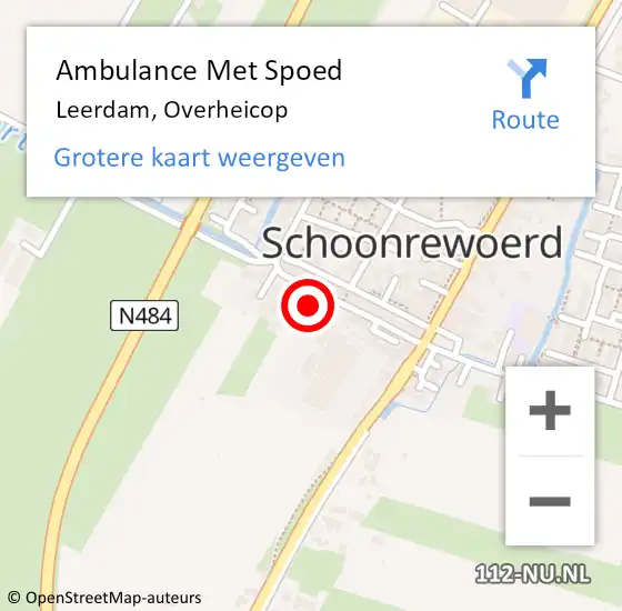 Locatie op kaart van de 112 melding: Ambulance Met Spoed Naar Leerdam, Overheicop op 8 december 2014 07:38