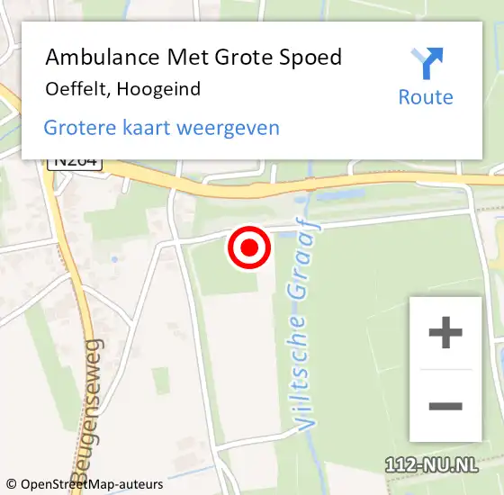 Locatie op kaart van de 112 melding: Ambulance Met Grote Spoed Naar Oeffelt, Hoogeind op 8 december 2014 08:08