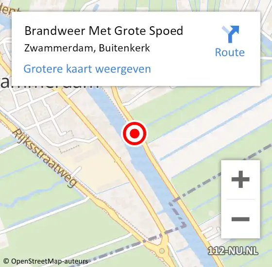 Locatie op kaart van de 112 melding: Brandweer Met Grote Spoed Naar Zwammerdam, Buitenkerk op 8 december 2014 08:20