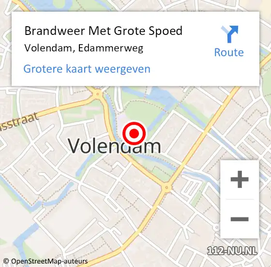 Locatie op kaart van de 112 melding: Brandweer Met Grote Spoed Naar Volendam, Edammerweg op 8 december 2014 08:43