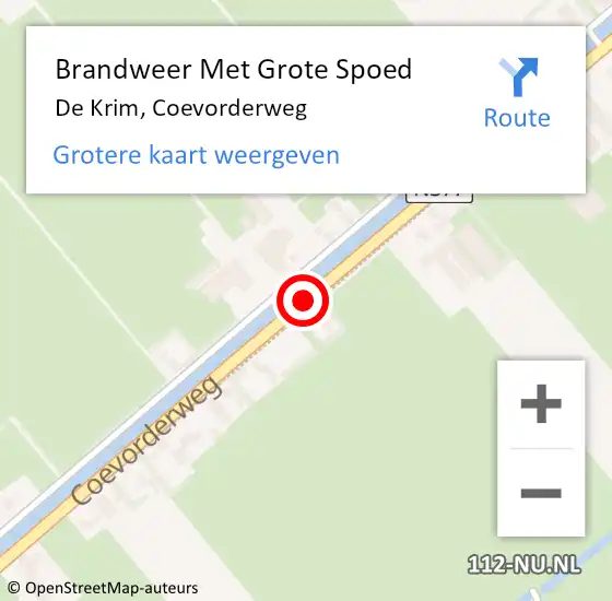 Locatie op kaart van de 112 melding: Brandweer Met Grote Spoed Naar De Krim, Coevorderweg op 8 december 2014 08:51