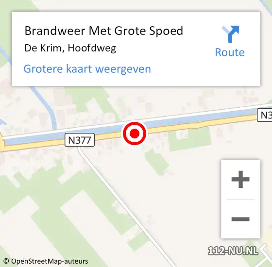 Locatie op kaart van de 112 melding: Brandweer Met Grote Spoed Naar De Krim, Hoofdweg op 8 december 2014 08:57