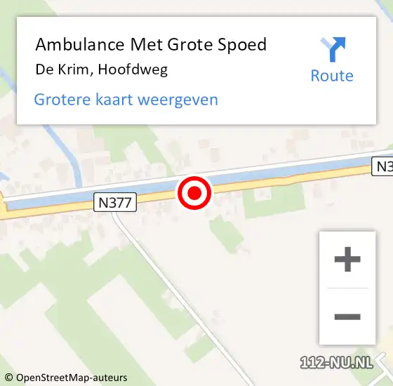 Locatie op kaart van de 112 melding: Ambulance Met Grote Spoed Naar De Krim, Hoofdweg op 8 december 2014 09:20