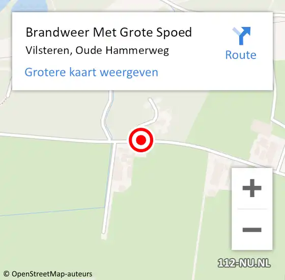 Locatie op kaart van de 112 melding: Brandweer Met Grote Spoed Naar Vilsteren, Oude Hammerweg op 8 december 2014 09:25