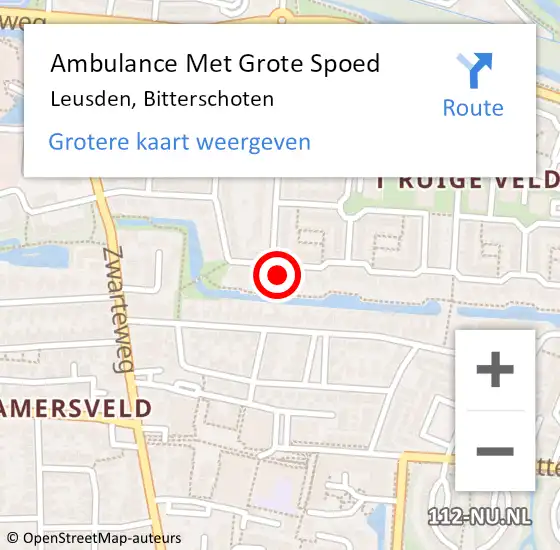 Locatie op kaart van de 112 melding: Ambulance Met Grote Spoed Naar Leusden, Bitterschoten op 8 december 2014 10:48