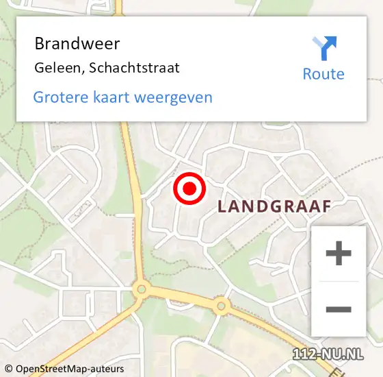 Locatie op kaart van de 112 melding: Brandweer Geleen, Schachtstraat op 8 december 2014 11:35