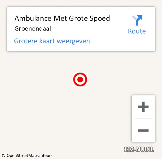 Locatie op kaart van de 112 melding: Ambulance Met Grote Spoed Naar Groenendaal op 8 december 2014 14:18