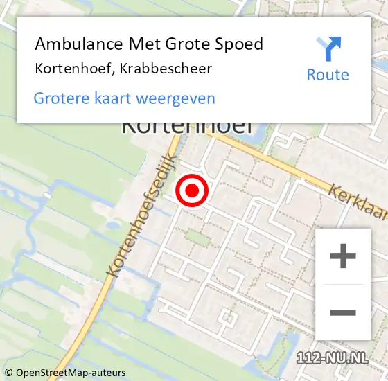 Locatie op kaart van de 112 melding: Ambulance Met Grote Spoed Naar Kortenhoef, Krabbescheer op 8 december 2014 14:58