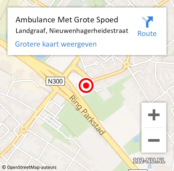 Locatie op kaart van de 112 melding: Ambulance Met Grote Spoed Naar Landgraaf, Nieuwenhagerheidestraat op 8 december 2014 15:46