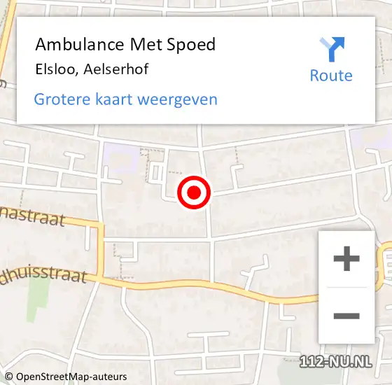 Locatie op kaart van de 112 melding: Ambulance Met Spoed Naar Elsloo, Aelserhof op 8 december 2014 16:37