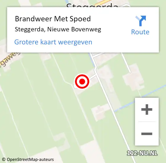 Locatie op kaart van de 112 melding: Brandweer Met Spoed Naar Steggerda, Nieuwe Bovenweg op 8 december 2014 16:59