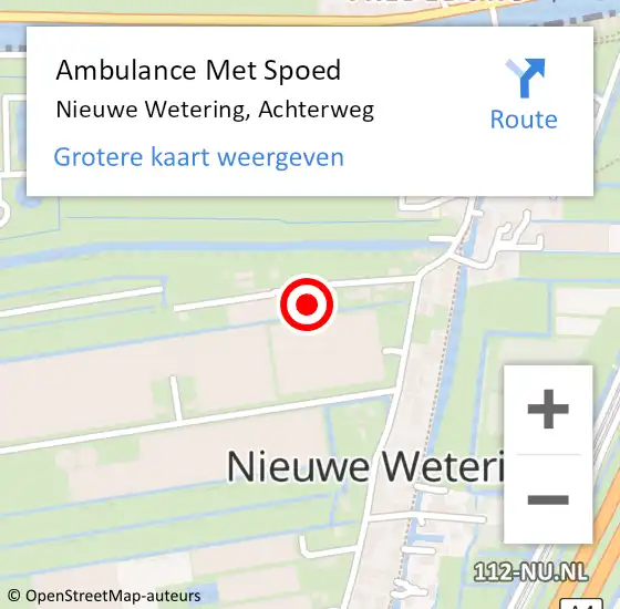 Locatie op kaart van de 112 melding: Ambulance Met Spoed Naar Nieuwe Wetering, Achterweg op 8 december 2014 17:22