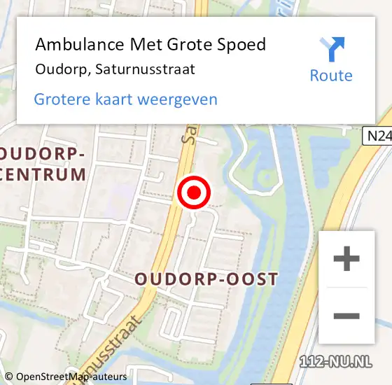 Locatie op kaart van de 112 melding: Ambulance Met Grote Spoed Naar Oudorp, Saturnusstraat op 8 december 2014 18:51