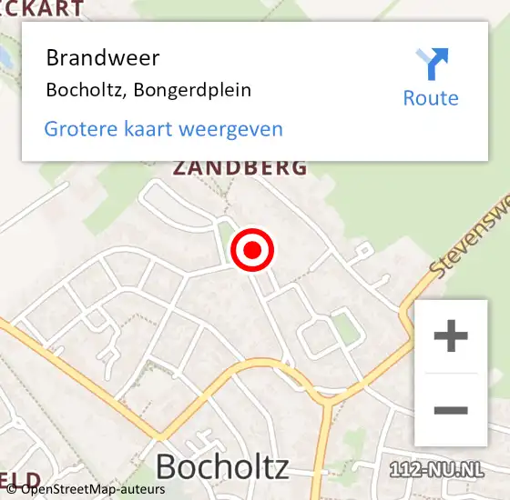 Locatie op kaart van de 112 melding: Brandweer Bocholtz, Bongerdplein op 8 december 2014 20:10