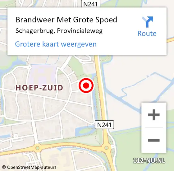 Locatie op kaart van de 112 melding: Brandweer Met Grote Spoed Naar Schagerbrug, Provincialeweg op 23 oktober 2013 15:44