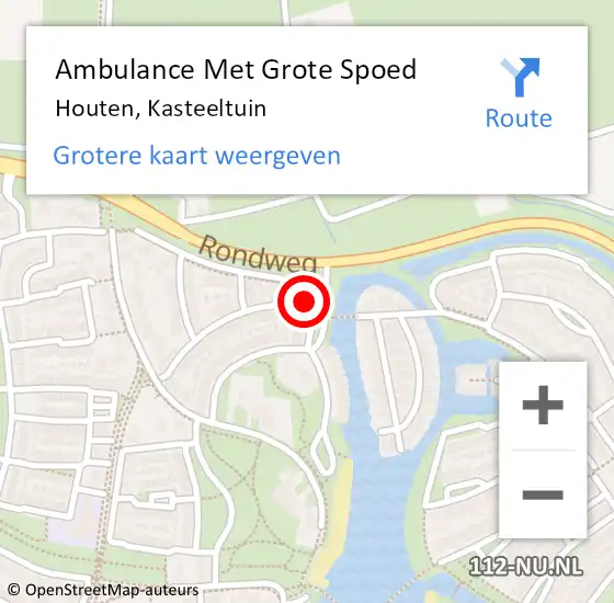 Locatie op kaart van de 112 melding: Ambulance Met Grote Spoed Naar Houten, Kasteeltuin op 8 december 2014 21:48