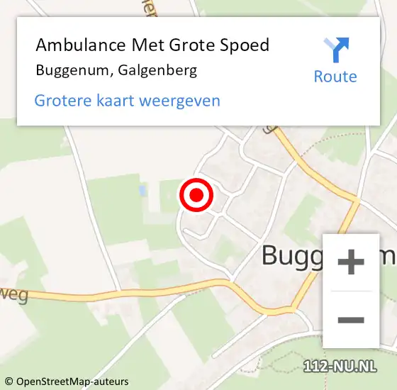 Locatie op kaart van de 112 melding: Ambulance Met Grote Spoed Naar Buggenum, Galgenberg op 8 december 2014 23:49