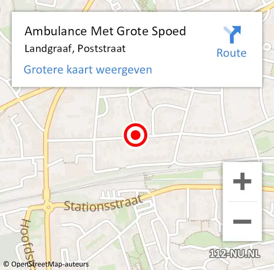 Locatie op kaart van de 112 melding: Ambulance Met Grote Spoed Naar Landgraaf, Poststraat op 9 december 2014 01:41