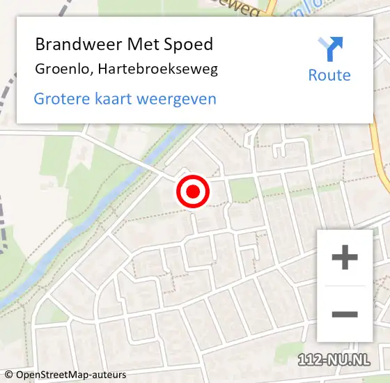 Locatie op kaart van de 112 melding: Brandweer Met Spoed Naar Groenlo, Hartebroekseweg op 9 december 2014 03:41