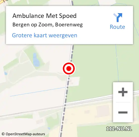 Locatie op kaart van de 112 melding: Ambulance Met Spoed Naar Bergen op Zoom, Boerenweg op 9 december 2014 07:31