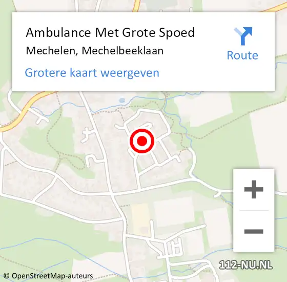 Locatie op kaart van de 112 melding: Ambulance Met Grote Spoed Naar Mechelen, Mechelbeeklaan op 9 december 2014 07:59