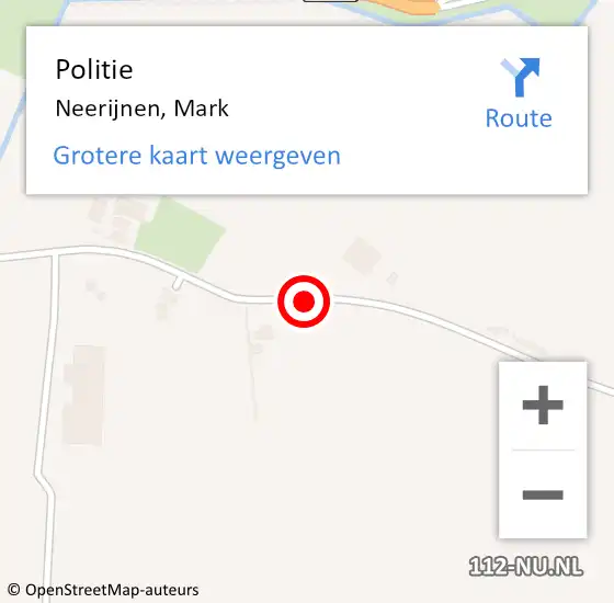 Locatie op kaart van de 112 melding: Politie Neerijnen, Mark op 9 december 2014 08:56