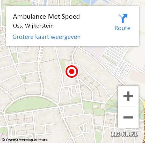 Locatie op kaart van de 112 melding: Ambulance Met Spoed Naar Oss, Wijkerstein op 9 december 2014 10:30