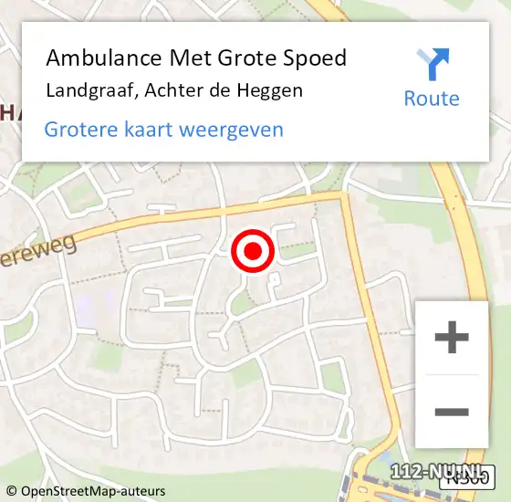 Locatie op kaart van de 112 melding: Ambulance Met Grote Spoed Naar Landgraaf, Achter de Heggen op 9 december 2014 11:39