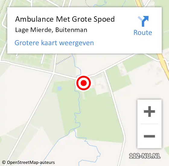 Locatie op kaart van de 112 melding: Ambulance Met Grote Spoed Naar Lage Mierde, Buitenman op 9 december 2014 12:46