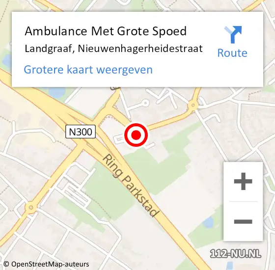 Locatie op kaart van de 112 melding: Ambulance Met Grote Spoed Naar Landgraaf, Nieuwenhagerheidestraat op 9 december 2014 12:54