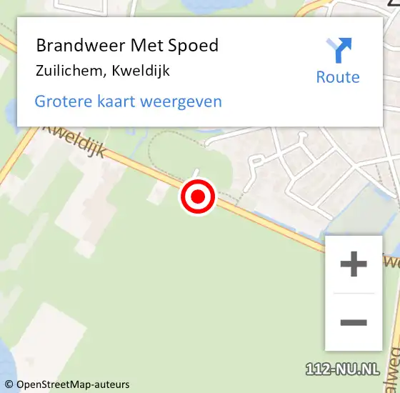 Locatie op kaart van de 112 melding: Brandweer Met Spoed Naar Zuilichem, Kweldijk op 23 oktober 2013 17:14