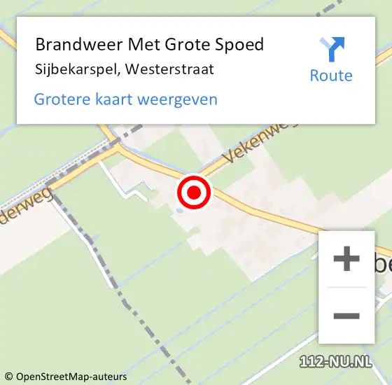 Locatie op kaart van de 112 melding: Brandweer Met Grote Spoed Naar Sijbekarspel, Westerstraat op 9 december 2014 13:31