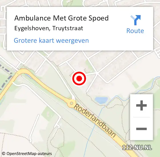 Locatie op kaart van de 112 melding: Ambulance Met Grote Spoed Naar Eygelshoven, Truytstraat op 9 december 2014 15:19