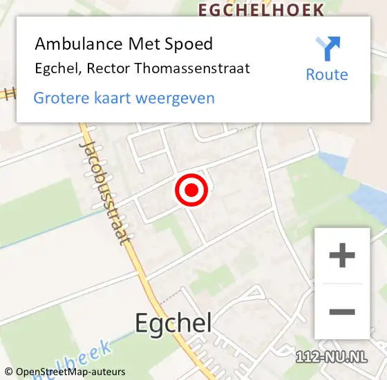 Locatie op kaart van de 112 melding: Ambulance Met Spoed Naar Egchel, Rector Thomassenstraat op 9 december 2014 15:24