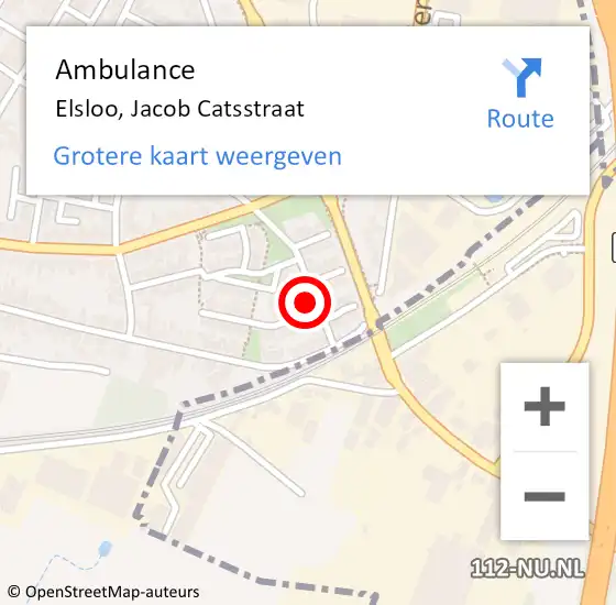 Locatie op kaart van de 112 melding: Ambulance Elsloo, Jacob Catsstraat op 9 december 2014 15:43