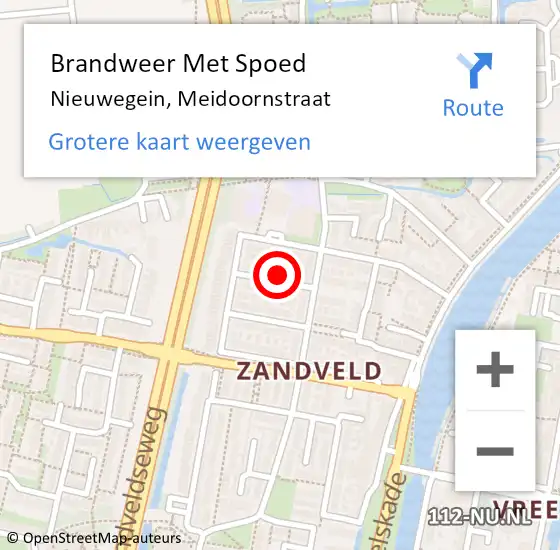 Locatie op kaart van de 112 melding: Brandweer Met Spoed Naar Nieuwegein, Meidoornstraat op 9 december 2014 15:51