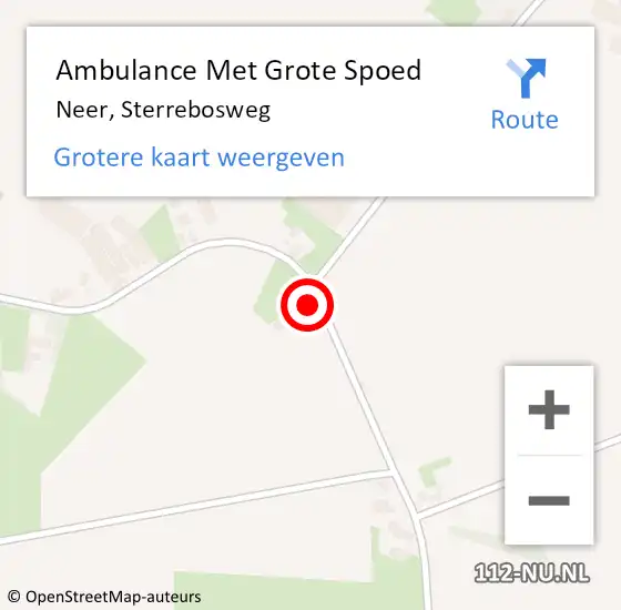 Locatie op kaart van de 112 melding: Ambulance Met Grote Spoed Naar Neer, Sterrebosweg op 9 december 2014 16:19