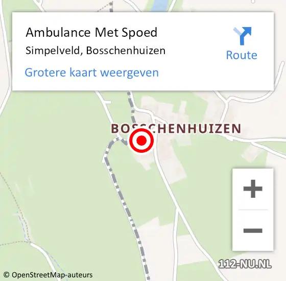 Locatie op kaart van de 112 melding: Ambulance Met Spoed Naar Simpelveld, Bosschenhuizen op 9 december 2014 18:13