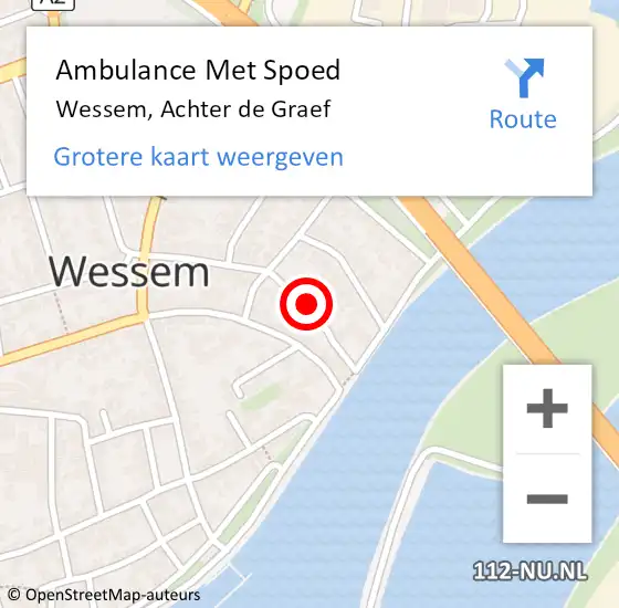 Locatie op kaart van de 112 melding: Ambulance Met Spoed Naar Wessem, Achter de Graef op 9 december 2014 19:22